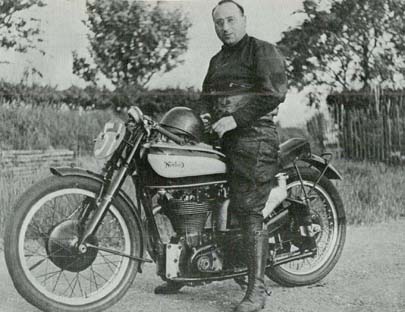 1938 Works Bike at TT with Harold Daniell